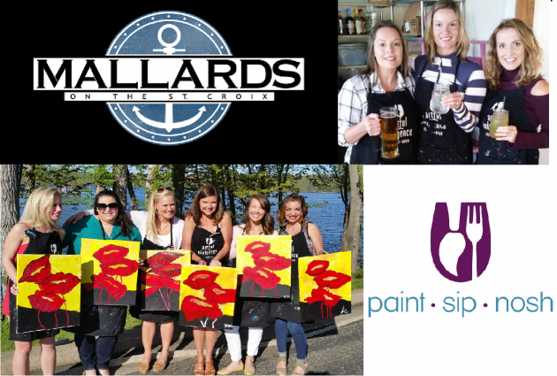 Gallery 1 - Paint Sip Nosh: Wooden Signs with Half Priced Bottles of Wine at Mallards