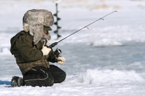 Family Ice Fishing at Lake Rebecca
