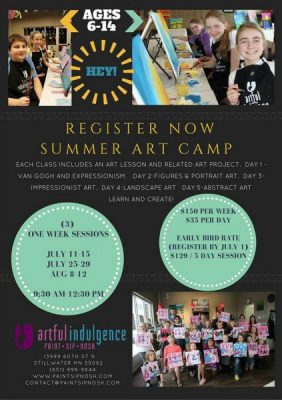 KIDS ART CAMP - Ages 6-14 - One Week Session